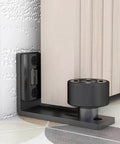 Adjustable Floor Guide For Sliding Barn Doors Black, Wall And Door Bottom Roller Guard, Quiet Smooth Operation, Corrosion Resistant