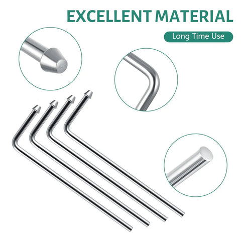 Beefy Heavy Duty Universal Exhaust Hanger Rod Kit Four Pack, Ten Inch Long, 90 Degree Bend Weld On Hangers, Galvanized Steel