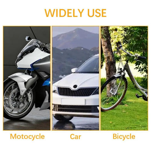 Image showing a motorcycle, car, and bicycle under the text 'Widely Use.'