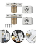 Heavy Duty Ball Catch Kit For Doors And Cabinets 12 Pieces Super Tight Pull To Lock Mechanism Adjustable Brass Latch Hardware Polished Finish components with screws.