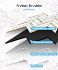 Product structure showing the layers of Herringbone Peel And Stick Backsplash Tiles With Self Adhesive Marble Look For Kitchen And Bath 10 Sheets