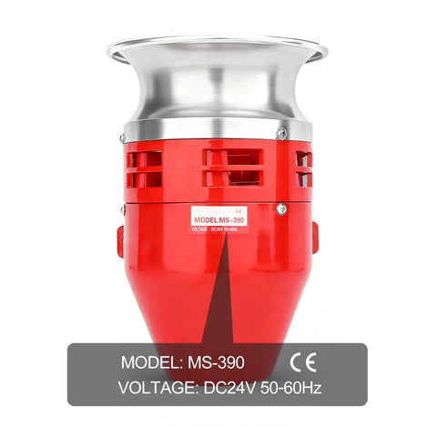 Heavy Duty 24V DC Motor Siren Featuring Rock Solid Metal Housing For Industrial Security And Emergency Warning Systems Delivering A Piercing 125 Decibel Tone That Cuts Through Harsh Environments Like A Beast