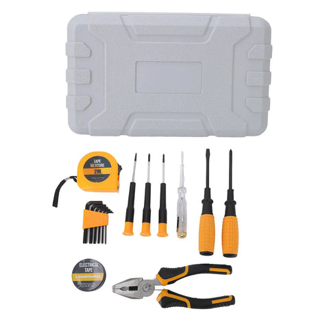 All-Purpose Home Hardware Tool Kit For Furniture Assembly And Electrical Repairs, Lightweight 15-Piece Set With Portable Box