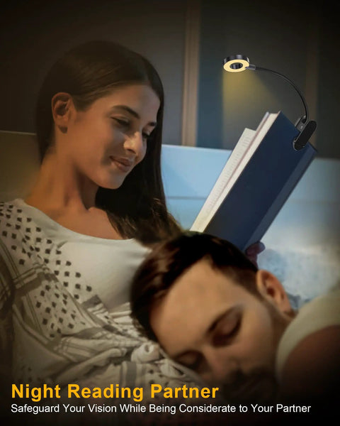Rechargeable Clip On Book Light With Stepless Dimming And 3 Color Temperatures For Reading In Bed Ideal For Students And Night Owls LED Lamp Black Quick Charge Friendly