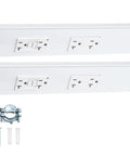 2 Pack 16 Inch Under Cabinet Power Strip With GFCI, 20A Duplex Outlets, USB A And USB C, Angled Receptacles, mounting hardware included
