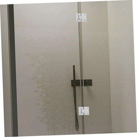 Brushed Stainless Glass Shower Door Hinge, 180 Degree Clamp For 4mm Frameless Shower Stall, smooth operation in modern bathroom