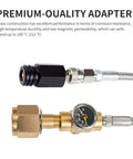 Universal CO2 Tank Adapter For Soda Makers With 60 Inch Stainless Steel Hose Pressure Gauge And Exhaust Valve CGA320 To TR21