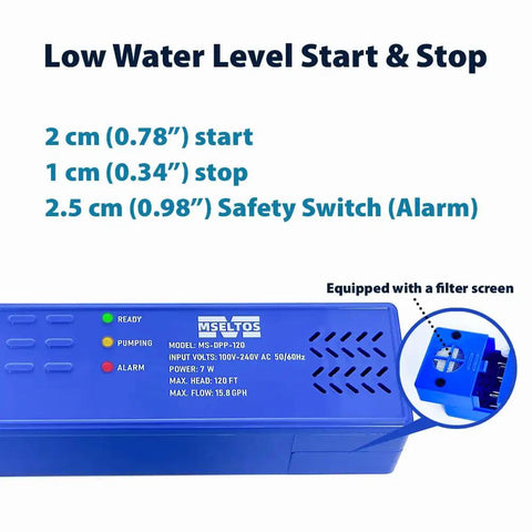 6.4 GPH Condensate Pump For HVAC Drip Pan With 50 Ft Max Head Automatic Safety Switch Quiet Submersible Water Pump For AC