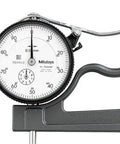 Dial Thickness Gage Pro Grade With Flat Anvil And Deep Throat For 0 To 10 mm Range, 0.01 mm Graduation, Accuracy About 15 Micrometers, Light Measuring Force Under 1.4N, Ideal For Precise Metal And Film Thickness Checks, dial gauge on stand
