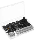 12 Piece Leather Snap Fasteners Kit Built Tough 15Mm Brass Snap Buttons Press Studs With Setting Tools Rivets And Snaps For DIY Crafts And Clothing Black