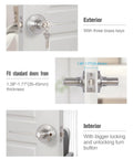 Keyed Entry Door Levers Set For Interior Doors Satin Nickel With Lock And Keys shown in installation and key insertion