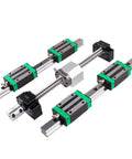 Two Piece Linear Guide Rail Kit With 250 To 1500mm Rails Four HGH15CA Carriage Blocks SFU1605 Ballscrew Set With BFBK12 Nut Housing DSG16H Nut And D25l30 Coupler For Pro Grade CNC Motion, linear rails and ball screw set