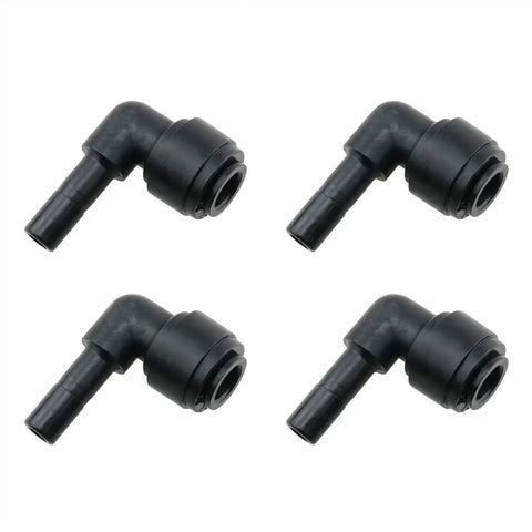 Five Pack One Quarter Inch Tubing Elbow Fittings Black 90 Degree Push To Connect Water Pipe Connectors For Water Filter And RO System