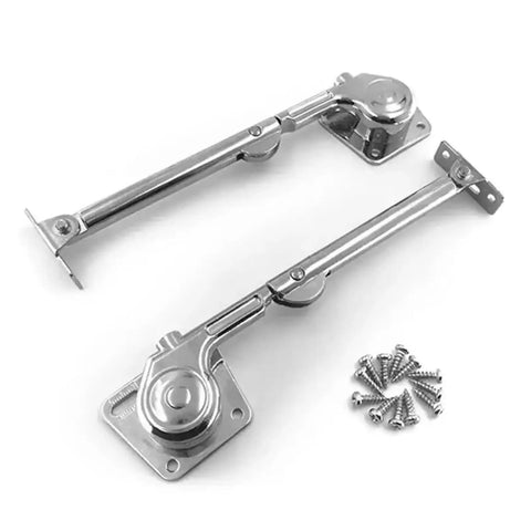 Two Pack Soft Close Cabinet Hinges With Lift Up Flap Stays For Kitchen Cupboards, Quiet Close, Durable Hardware shown with screws