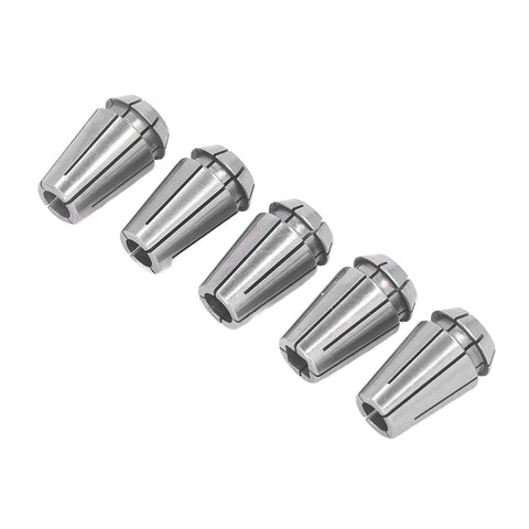 Collet Chuck Set For CNC Lathes And Milling Machines, 5-Piece D6 To D8 Range, Pro Grade High-Precision Spring Steel Collets