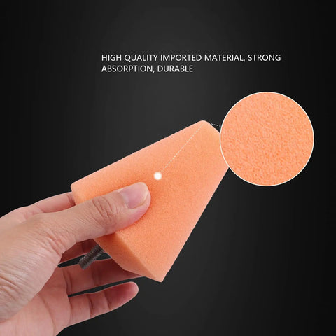Close-up of orange sponge from Five Piece Pro Grade Car Polishing Cone Kit For Your Drill, Buffing Sponges And Polishing Ball, 5 Pack Buffers