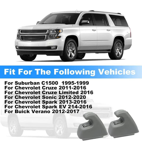 Gray Sun Visor Clip Holder For Chevrolet Cruze Sonic Spark Buick Verano Replacement Bracket OE 95994975 2 Pack