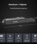 Beast 1600 Lumen Tactical Flashlight With Momentary On And Strobe Built In Rechargeable Battery 240 Meter Beam Distance dimensions