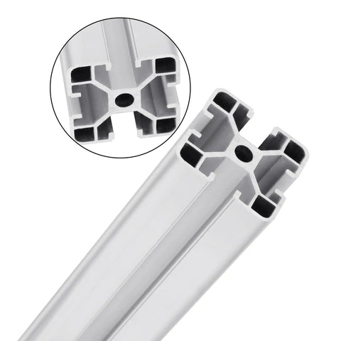 Close-up of 4 Pack 48 Inch T Slot 4040 Aluminum Extrusion Profile for 3D Printers CNC Machines and DIY Projects Beefy Linear Motion Guide Rail