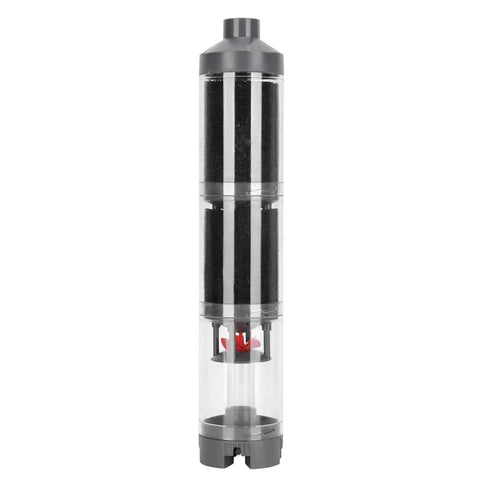 Ultra Quiet Submersible Aquarium Pump With Three Stage Filtration, compact design for ponds and hydroponics, shown vertically.