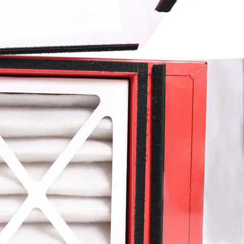 Close-up of HEPA filter in Beastly Benchtop Dust Collector With 725 CFM Air Filtration, HEPA Filter, Variable Speed Fans, And Dual 110V Outlets