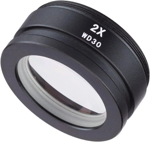 2X Barlow Lens For SM And SW Stereo Microscopes 48mm Mount Doubles Magnification Ideal Upgrade For Sharper Detailing And Clearer Focus On Your Microscope, Fits SM20 And Other Compatible Models, black lens