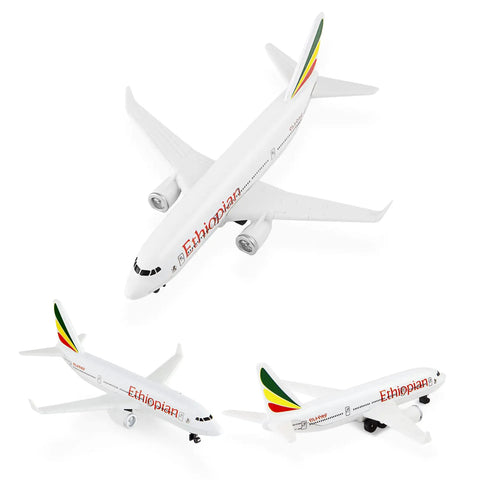 Ethiopian Airlines Model Airplane for Display, Die Cast Alloy Miniature Aircraft, Tabletop Collectible Decor for Aviation Fans.