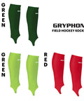 Footless Shinguard Socks For Field Hockey And Soccer Athletes with Breathable comfort, in green, lime green, and red.
