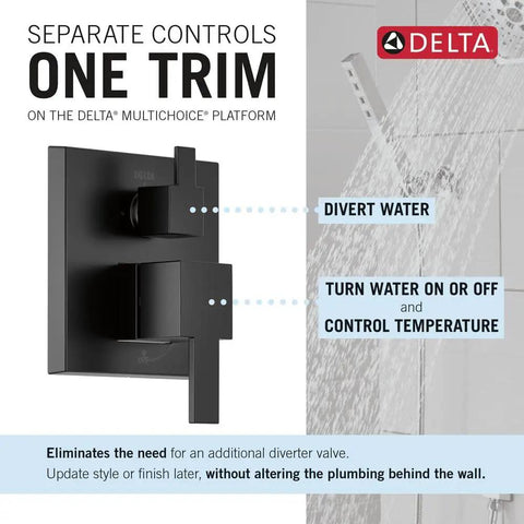 Sharp Matte Black Square Shower Trim Kit With Big 6.5 Inch Rain Head And Handheld Sprayer Diverter Handle Thermal Guard Cartridge Anti Scald Modern Bathroom Glow Up Sleek Fixture Valve Not Included