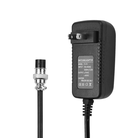 Universal 15V DC Or 48V DC Power Adapter For Mixing Consoles With 4 Pin Round Connector 100-240V AC Input 230mA Output Replacement Charger For 16 Channel Or Below Mixers US Plug Perfect For Studio And Live Setups
