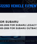 512293 fitment guide for Subaru Legacy and Outback 2005-2009, rear axle hub compatibility, product for ABS models