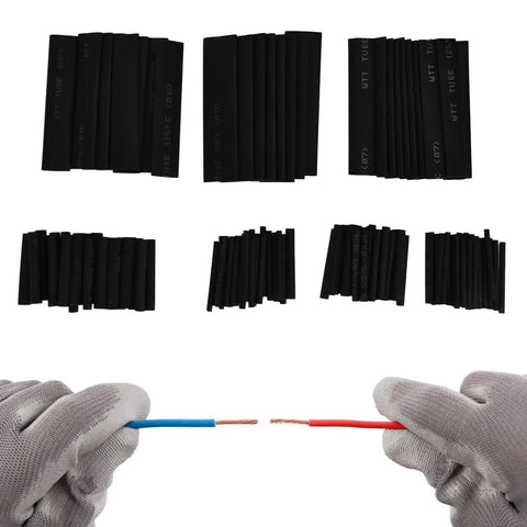Ultimate Heat Shrink Tubing Assortment Set That Is Awesome For Any DIY Project Including Car Wiring With Insulated Black Heat Sleeves Featuring A 2 To 1 Ratio That Shrinks Tight When You Use Heat For Electrical Protection. black heat shrink tubing set, 127 pieces, 2mm-13mm, for wiring