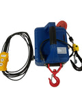 Techtongda Portable Electric Hoist Remote Controlled Winch 992Lbs Capacity 25 Ft Lift Height with red hooks and remote