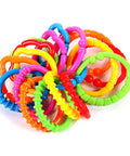 Link To Go Baby Rings Toy Kit For Stroller Car Seat Crib Clip On Play Mat Early Education Set, colorful sensory rings displayed.