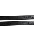 Heavy Duty Drawer Slide Set, 3-Section Black, 100 Lb Load Capacity, 16 Inch, smooth black metal slides on white background