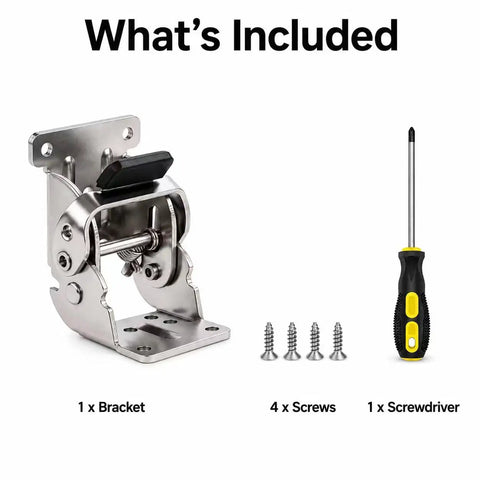 Self Locking 90 To 180 Degree Folding Leg Bracket For Heavy Duty Tables RV Bases And Workbenches with screws and screwdriver