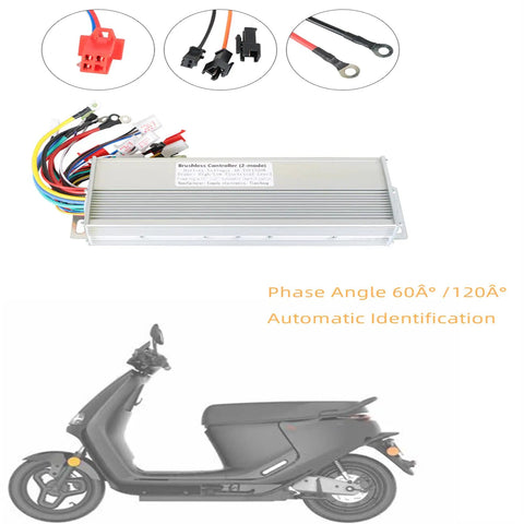 Dual Voltage 48V 72V 1500W Brushless DC Motor Controller For E-Bikes And Scooters, 2-Mode Square Wave Controller Replacement