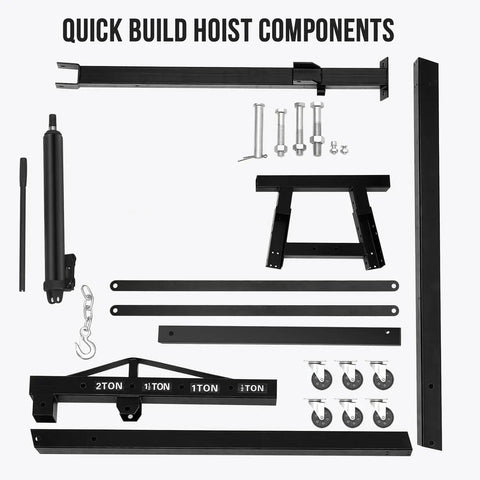 Heavy Hitter Foldable Hydraulic Engine Hoist Cherry Picker 4400 Lbs Capacity parts including hydraulic pump, frame and components.