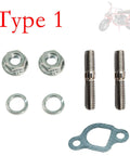 Exhaust Muffler Pipe Mounting Hardware Studs Kit For Coleman CT200U BT200X KT196 Predator 212 Baja MB200 Mini Bike and Go Kart