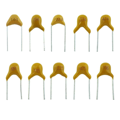 Ceramic Capacitor Assortment Kit With 700 Pcs In Box, Ranging From 0.1uF 100nF To 10uF Across 10 Value Types, Ideal For Electronics Projects