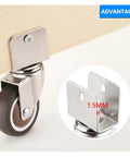 Lift Heavy Loads Without Breaking A Sweat Using 4 Piece Heavy Duty Caster Wheels Locking Brakes 1 Inch Soft Rubber Twin Swivel Casters close-up of a mounted caster wheel with metal bracket.