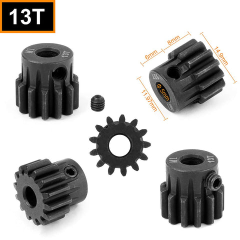 Metal Pinion Gear Set For RC Car Motors 5mm Shaft With 13T 14T 15T 16T Hardened Steel 4 Pack Including Extra L Hex Key For Reliable Gear Ratios And Tuning On RC Vehicles