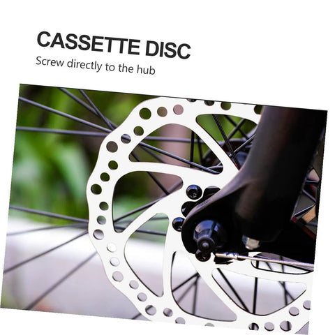 Heavy Duty Mechanical Disc Brake Set For Mountain Bike Front And Rear, showing close-up 160mm aluminum rotor on bicycle hub.