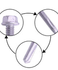 Close-up of zinc plated Hex Washer Head Self Drilling Tek Screws For Attaching Sheet Metal To Steel 12 To 24 Size features