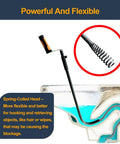 Professional 3 Foot Toilet Auger Snaps Up Sticky Drain Clogs Without Sweat Using Rust Resistant Vinyl Coated Pipe Snake Wire For Sinks And Bathtubs With Secure Storage Clip in flexible design for effective clog removal.