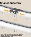 Heavy Duty Ceiling Curtain Rails With Double Track System Silent Sliding And Modern Gray Finish 11.2ft Length 3.4m Ceiling Mount Curtain Rod For Office Living Room Bedroom Kitchen Farmhouse And Outdoor Use metal connectors