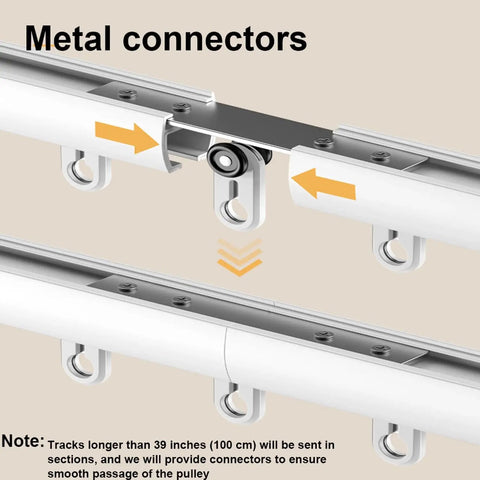 Heavy Duty Ceiling Curtain Rails With Double Track System Silent Sliding And Modern Gray Finish 11.2ft Length 3.4m Ceiling Mount Curtain Rod For Office Living Room Bedroom Kitchen Farmhouse And Outdoor Use metal connectors