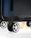 Universal 2 Pairs Luggage Wheels Replacement Kit for suitcases, showing double row casters installed on a suitcase.