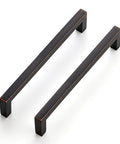 Solid 5 Inch Center To Center Slim Square Bar Drawer Handles With Oil Rubbed Bronze Finish Pack Of 10 For Kitchen Cabinets And Drawers
