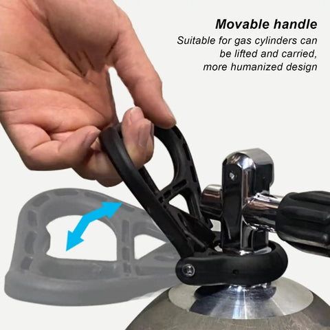 Hand demonstrating Scuba Tank Carry Handle and Folding Dive Holder Grip for 42-44mm Cylinders, comfortable non-slip design.